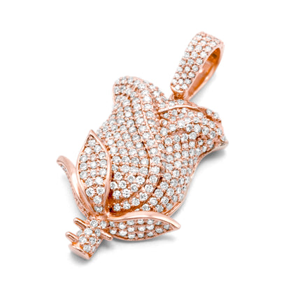 10K Diamond Rose Pendant 1.35CTW