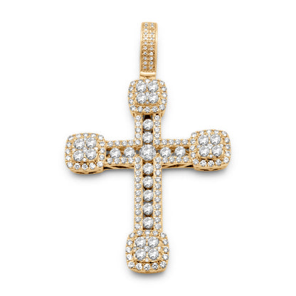 10K Yellow Gold Diamond Cross 2.62 ctw