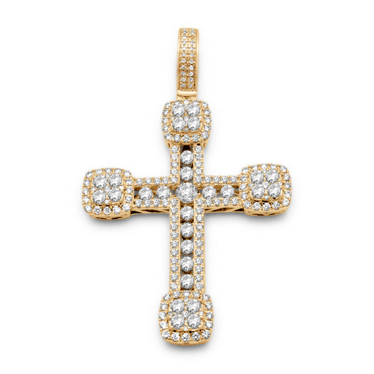 10K Yellow Gold Diamond Cross 2.62 ctw