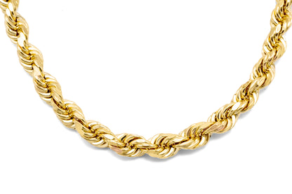 10K Yellow Gold Hollow Rope Chain 5.5mm