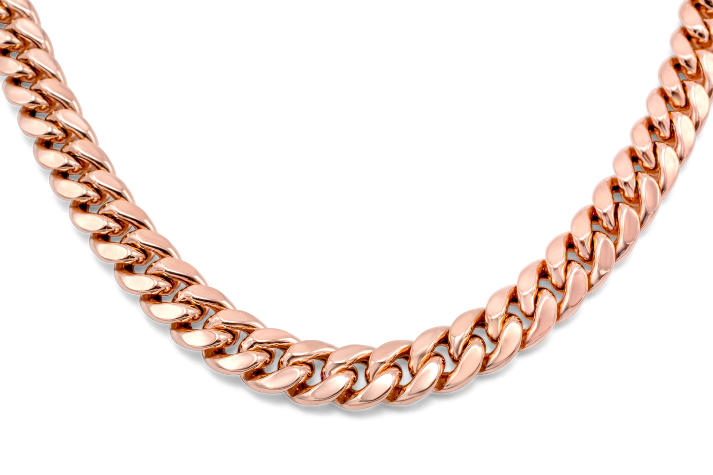 10K Semi-Solid Rose Gold Cuban Chain 8.5mm