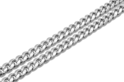 10K Hollow White Gold Cuban Chain 6mm