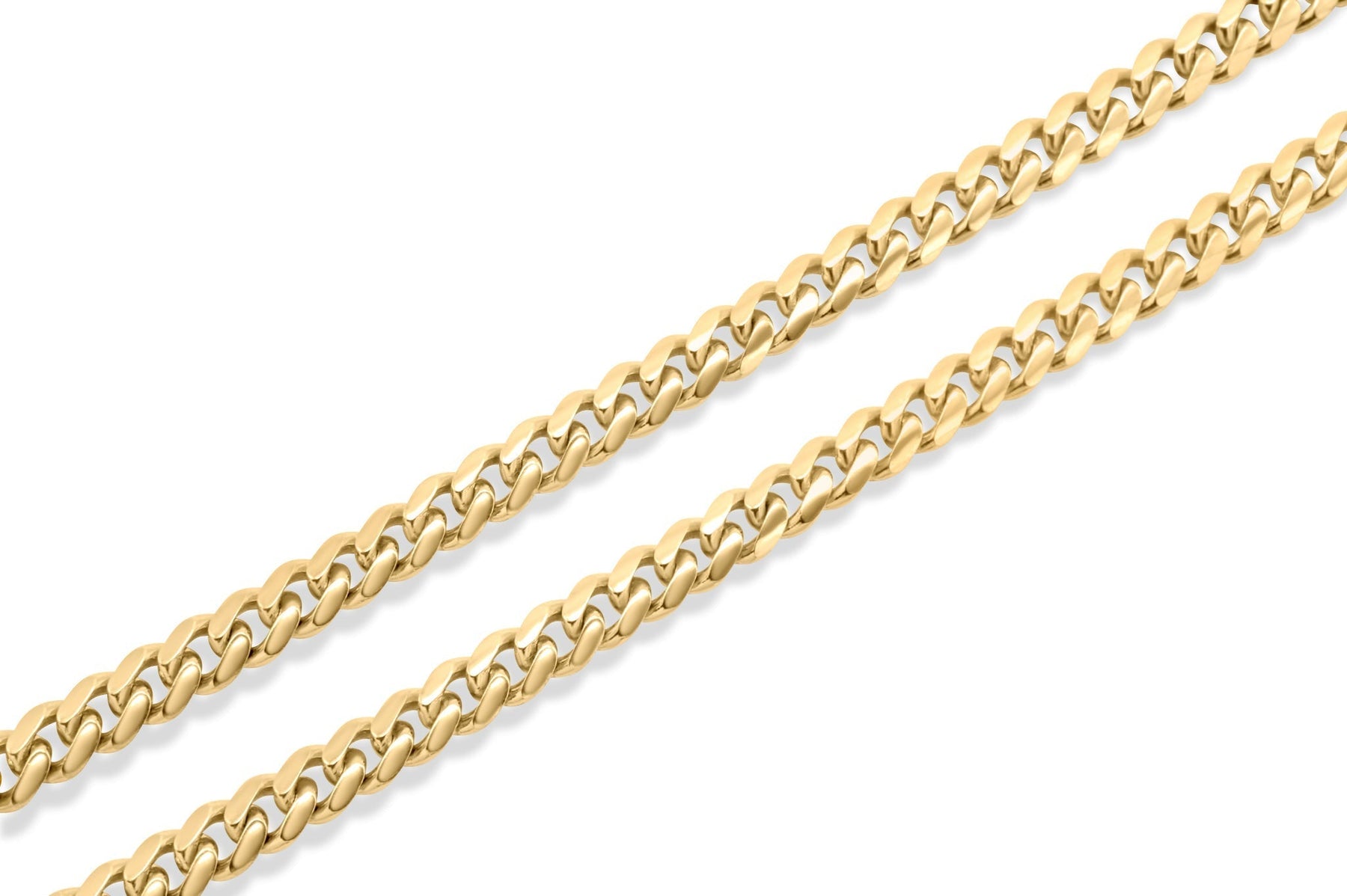 Women's Cuban Links Chain Bracelet in 14K Real Yellow Gold