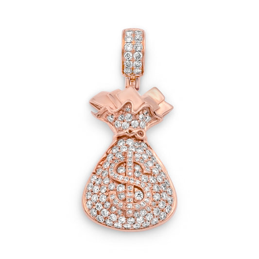 14k Rose Gold Money Bag Pendant