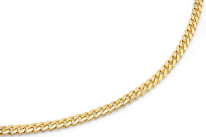 14k Solid Gold Cuban Link Chain 3mm