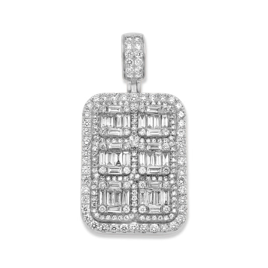 14k Solid Gold Baguette Diamond Dog Tags