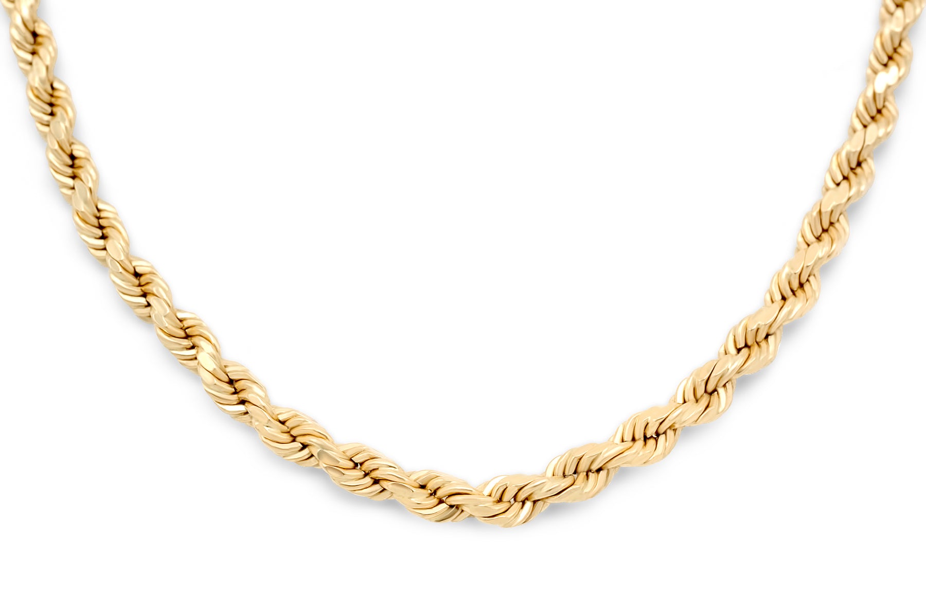 10K Yellow Gold 6mm Rope Chain Necklace 6mm / 26 Inches