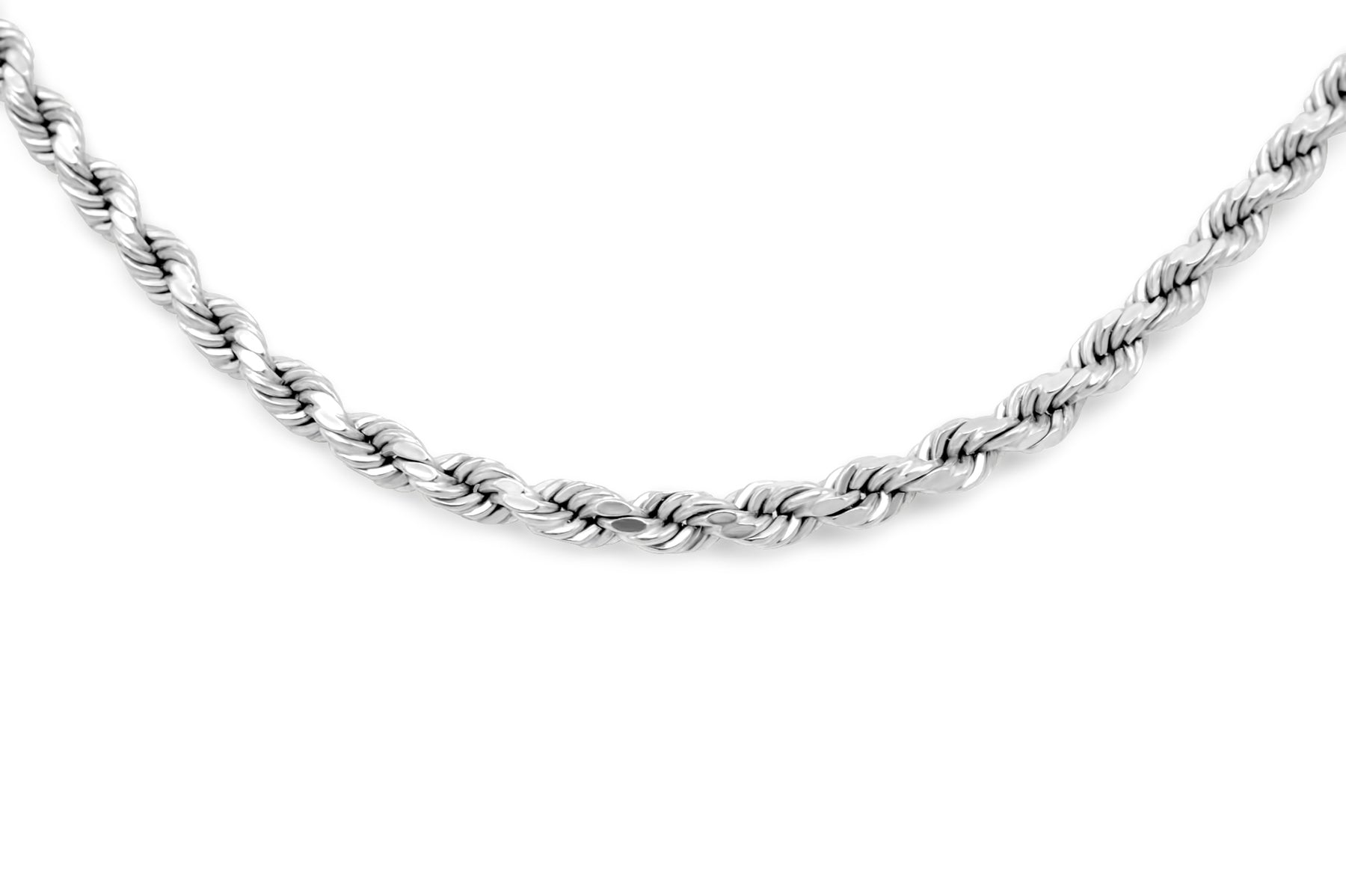 14K White Gold Solid Rope Chain 3mm – NYC Luxury