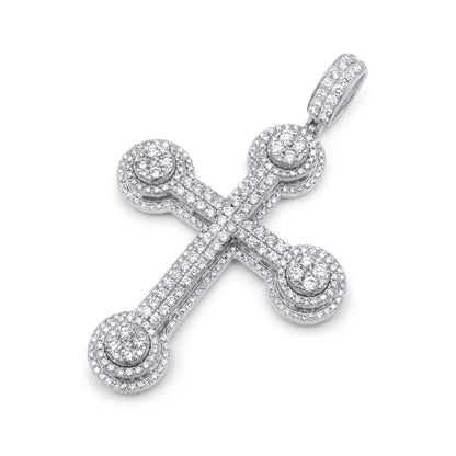 14k Two-Tone Gold 3D Diamond Cross 3.99ctw