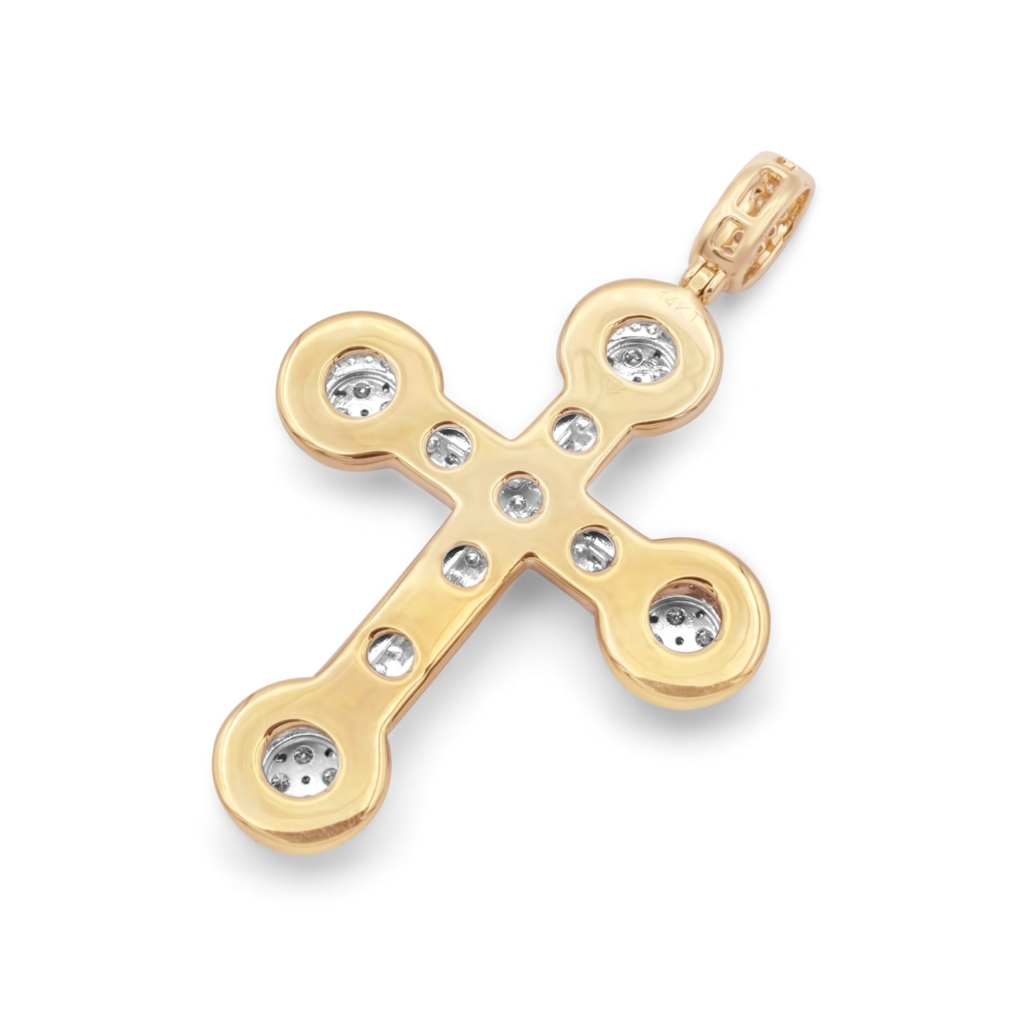 14k Two-Tone Gold 3D Diamond Cross 3.99ctw
