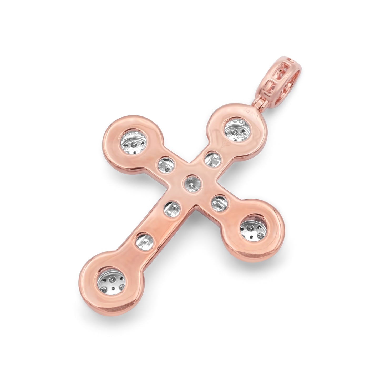 14k Two-Tone Gold 3D Diamond Cross 3.99ctw