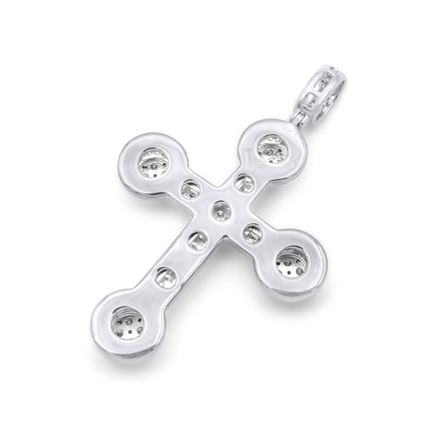 14k Two-Tone Gold 3D Diamond Cross 3.99ctw
