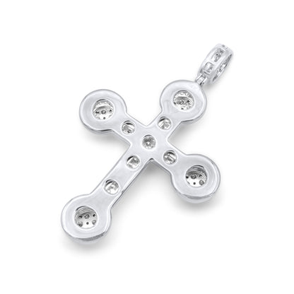 14k Two-Tone Gold 3D Diamond Cross 3.99ctw