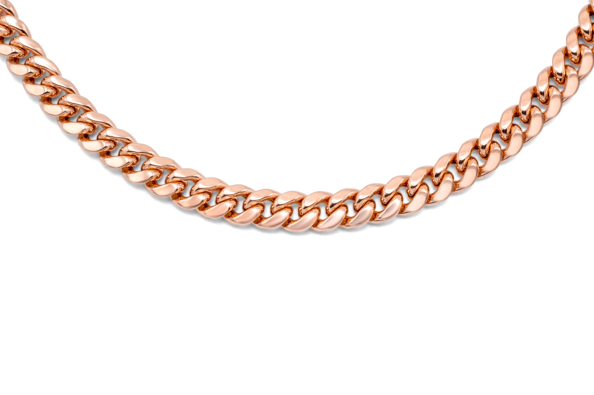 10K Semi-Solid Rose Gold Cuban Chain 5.5mm