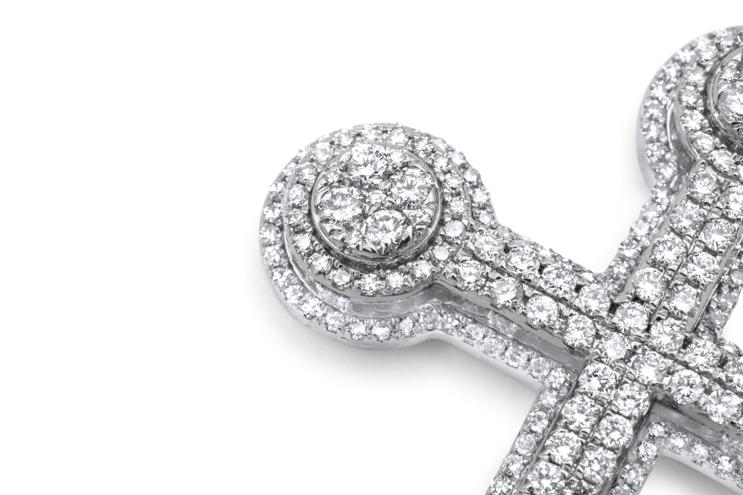 14k Two-Tone Gold 3D Diamond Cross 3.99ctw