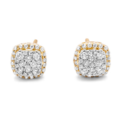 14k Yellow Gold Diamond Cluster Earrings 0.25ctw
