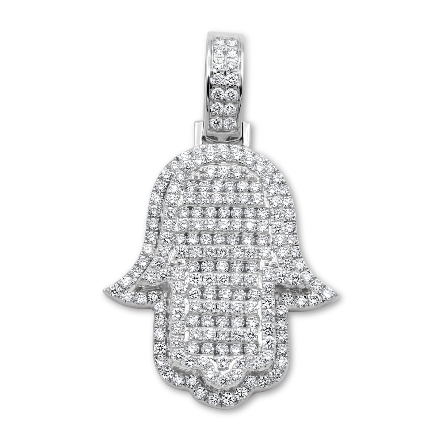 14k Solid Gold Diamond Hamsa 3.49ctw