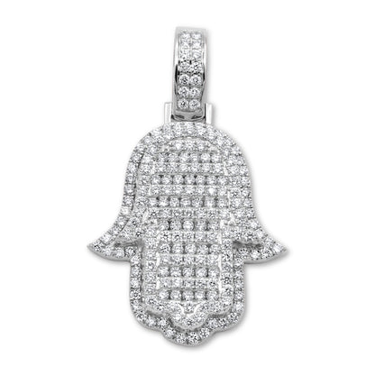 14k Solid Gold Diamond Hamsa 3.49ctw