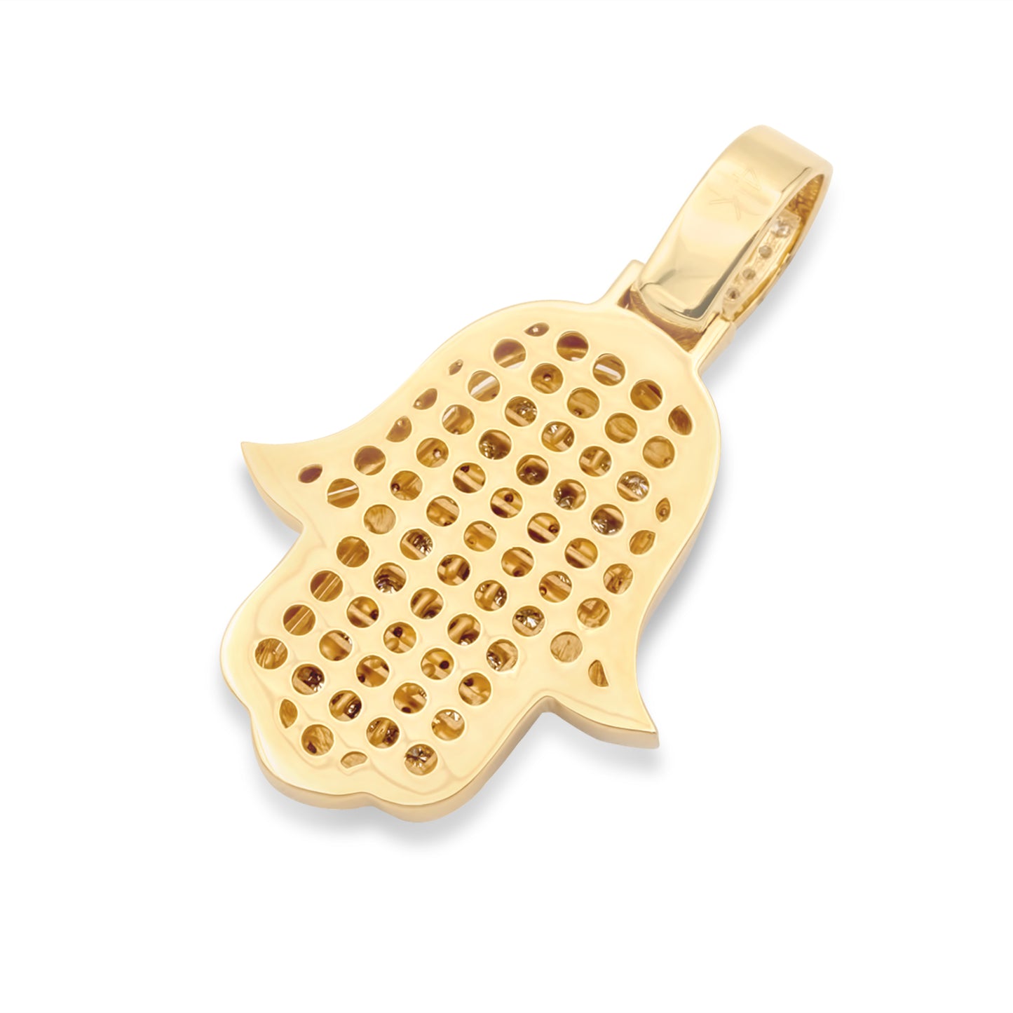 14k Solid Gold Diamond Hamsa 3.49ctw