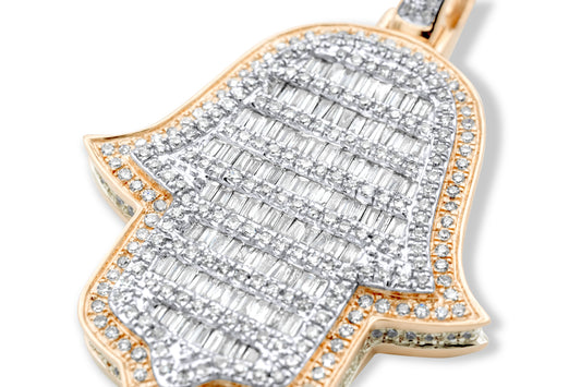 14k Two-Tone Gold Diamond Hamsa 1.49ctw