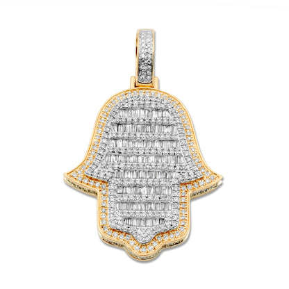 14k Two-Tone Gold Diamond Hamsa 1.49ctw