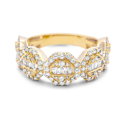 10k Yellow Gold Diamond Cluster Ring 2.09ctw