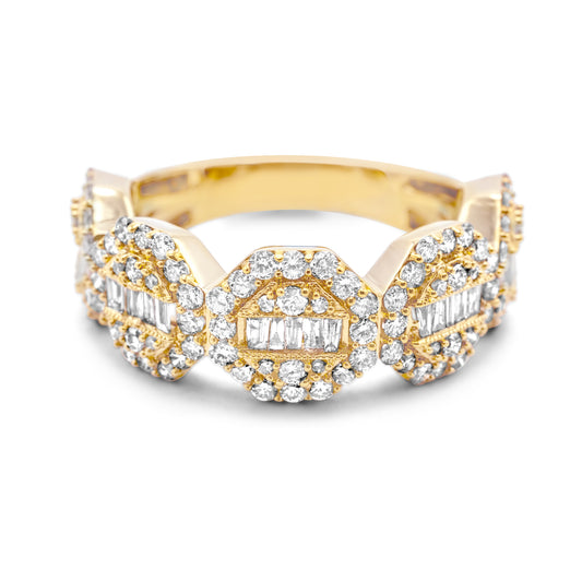10k Yellow Gold Diamond Cluster Ring 2.09ctw