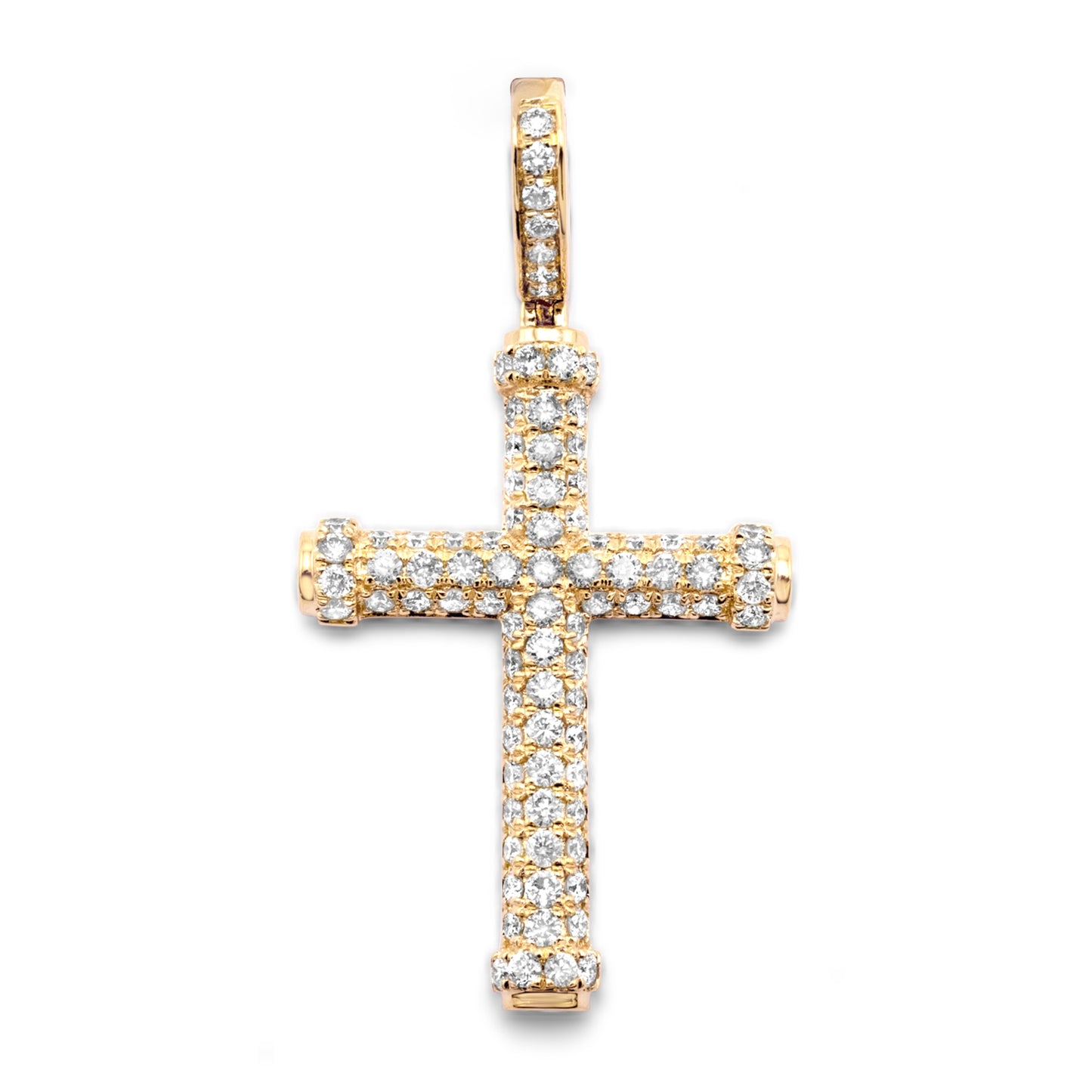 10k Yellow Gold Diamond Cross 1.30 ctw
