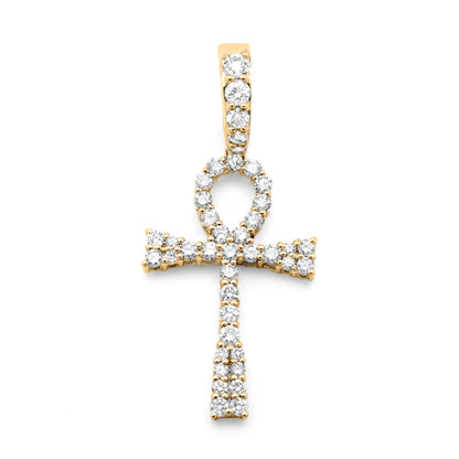 10k Yellow Gold Diamond Cross 0.82ctw