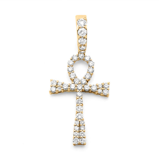 10k Yellow Gold Diamond Cross 0.82ctw