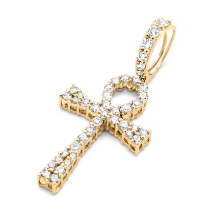 10k Yellow Gold Diamond Cross 0.82ctw