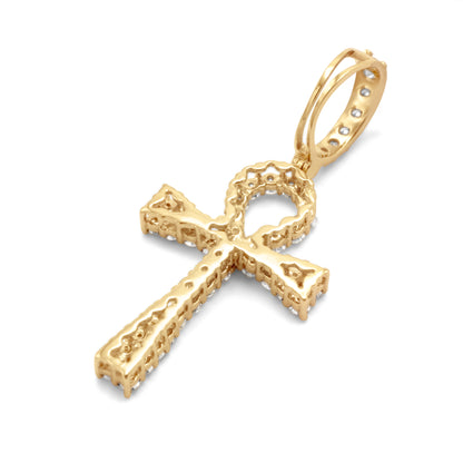 10k Yellow Gold Diamond Cross 0.82ctw