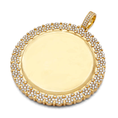 10K Yellow Gold Diamond Cluster Picture Pendant 4.20ctw