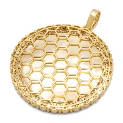 10K Yellow Gold Diamond Cluster Picture Pendant 4.20ctw