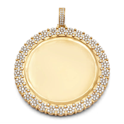 10K Yellow Gold Diamond Cluster Picture Pendant 4.20ctw