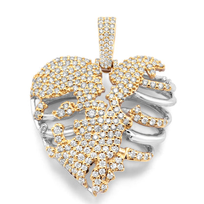 14k Yellow Gold Heart Diamond Pendant 2.02 ctw