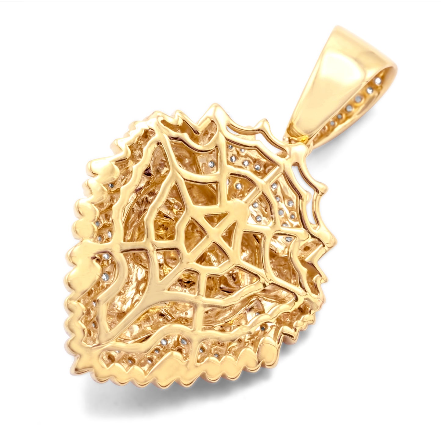 10k Yellow Gold Lion Head Diamond Pendant 1.19 ctw