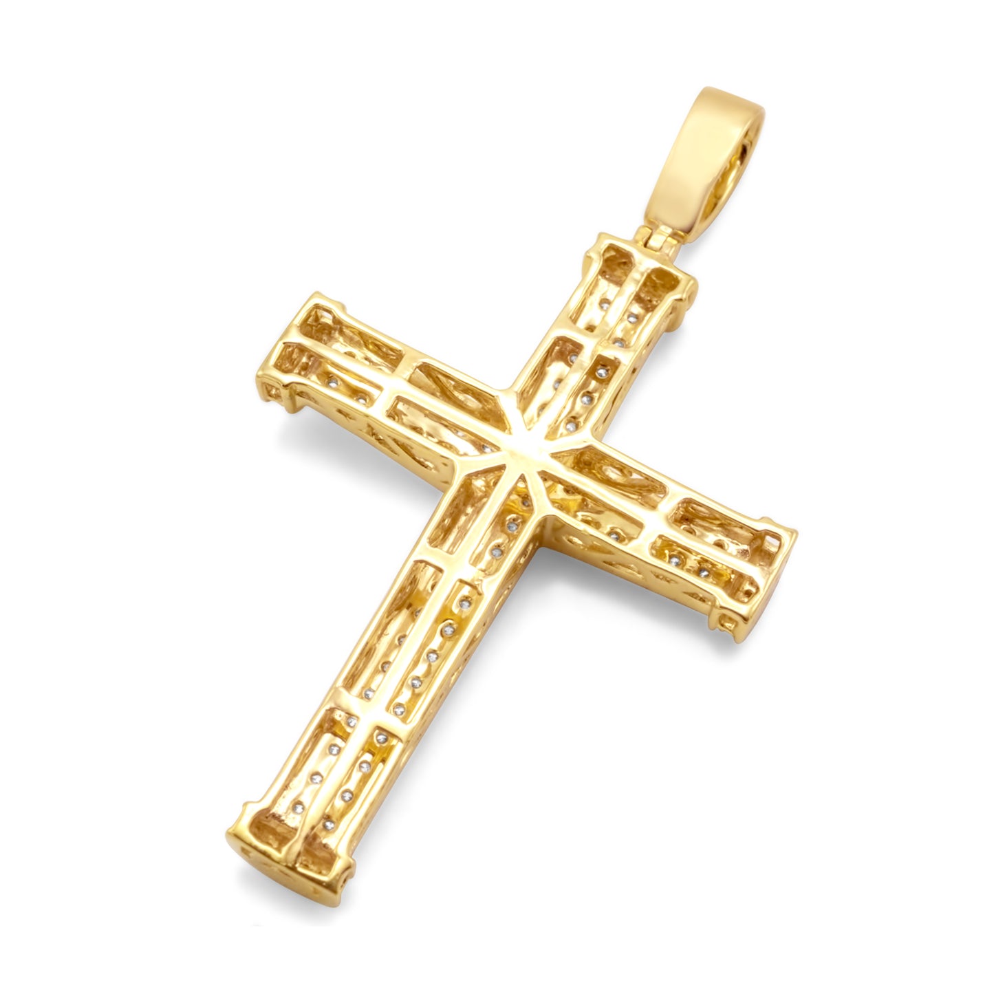 10k Solid Gold Diamond Cross 1.50ctw