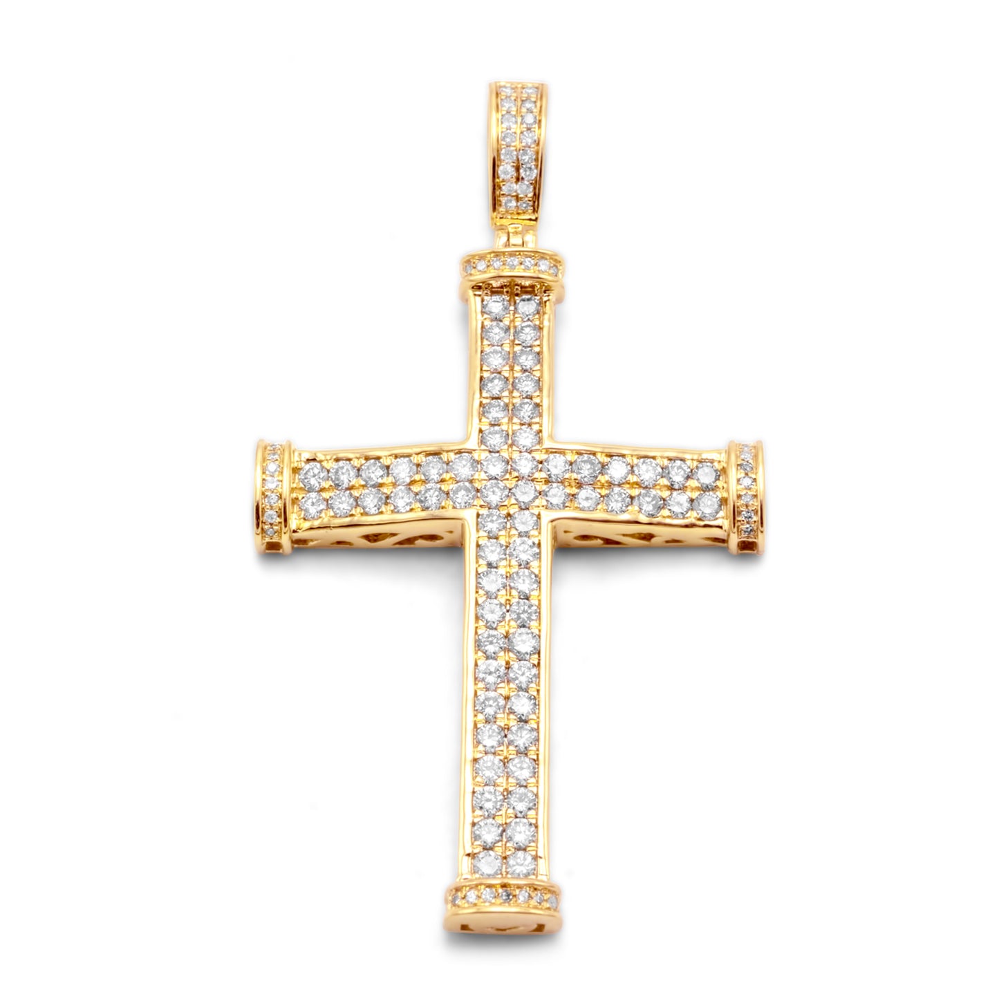 10k Solid Gold Diamond Cross 1.50ctw
