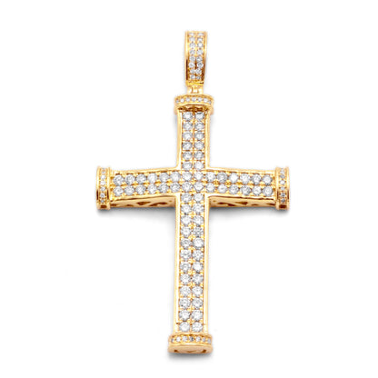 10k Solid Gold Diamond Cross 1.50ctw