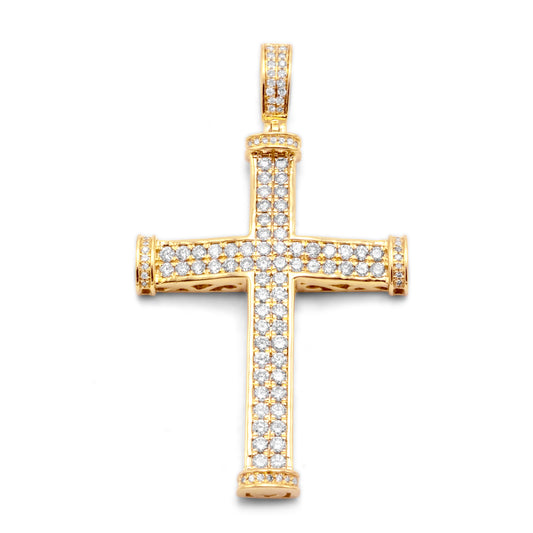 10k Solid Gold Diamond Cross 1.50ctw
