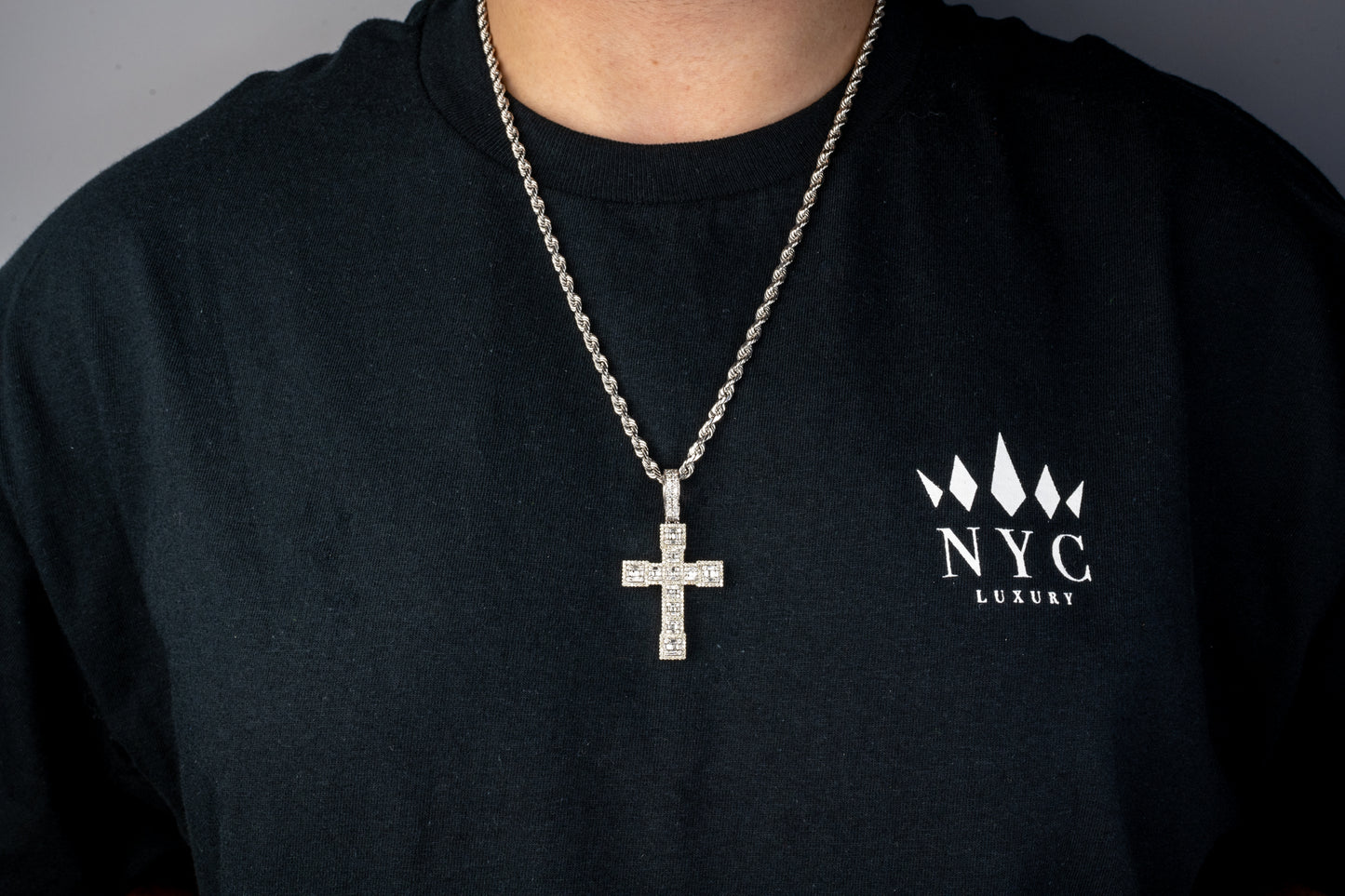 10k Solid Gold Diamond Cross 1.50ctw
