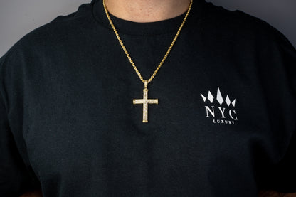 10k Solid Gold Diamond Cross 1.50ctw
