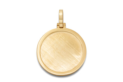 10k Solid Gold Circle Picture Pendant - Standard & Micro