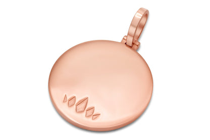 10k Solid Rose Gold Circle Picture Pendant Micro