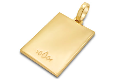 10k Solid Gold Rectangle Picture Pendant