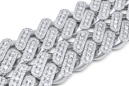 14k Solid Gold Cuban Link Diamond Necklace 19.16mm 48.50 ctw