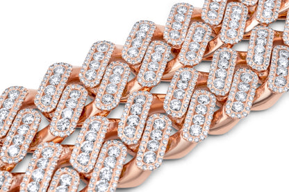 14k Solid Gold Cuban Link Diamond Necklace 19.16mm 48.50 ctw