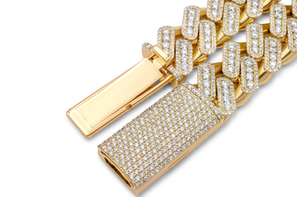 14k Solid Gold Cuban Link Diamond Necklace 19.16mm 48.50 ctw