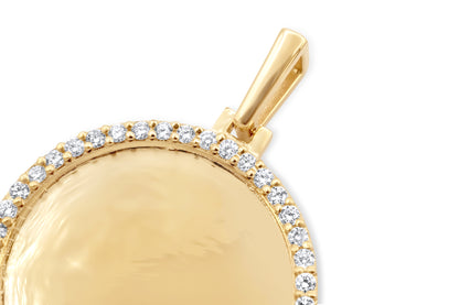 10K Solid Gold Micro Diamond Picture Pendant 0.45ctw
